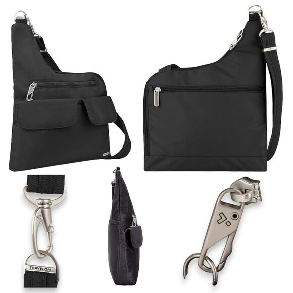 Travelon Anti-Theft Classic Crossbody Bag - Black - 11.5" x 13.5" x 2.25" - Picture 1 of 7
